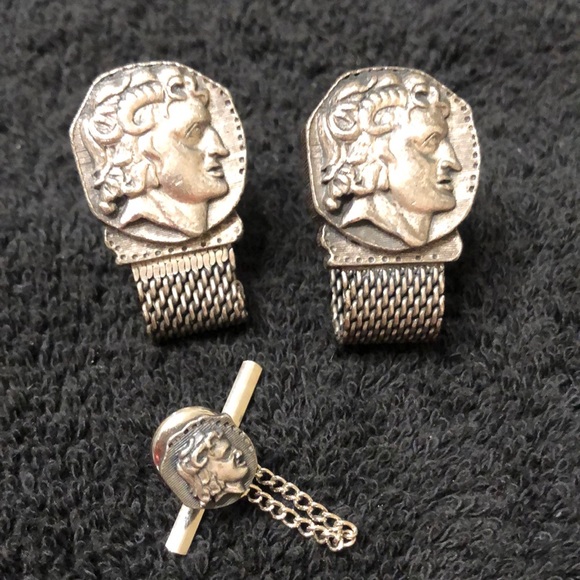 🏛️ Vintage Swank Cufflinks & Tie-Tac Set - Picture 2 of 4